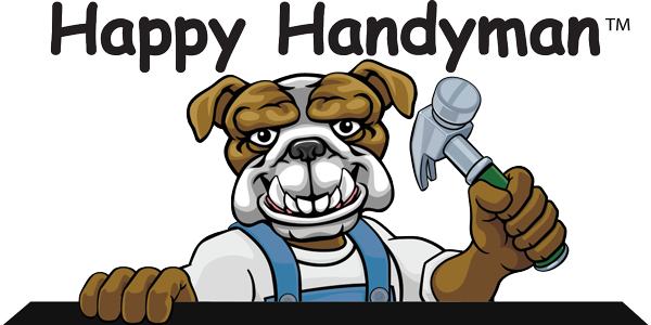Happy Handyman Logo with Trademark Specializing in minor repairs and replacements